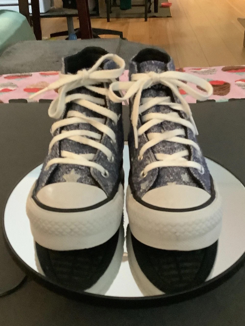 Hard to find: Converse Kids High-Top Star Print Sneakers with Butterfly Patch